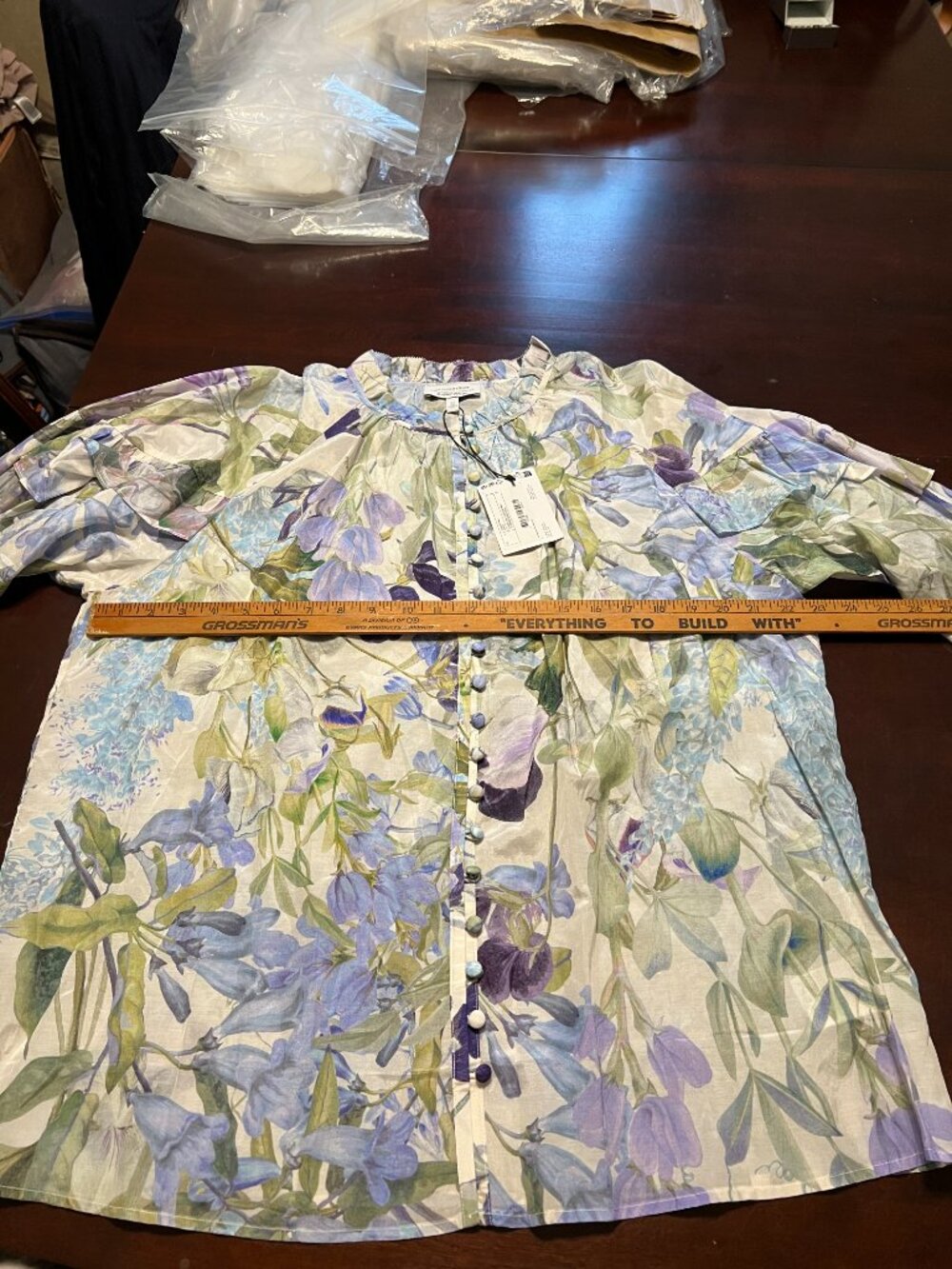 & OTHER STORIES SILK COTTON BLEND FLORAL BLOUSE NWT - Picture 8 of 11
